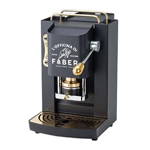 Faber pro deluxe macchina da caffÈ cialde 44mm 500w 15 bar 1.3lt mat black ottone