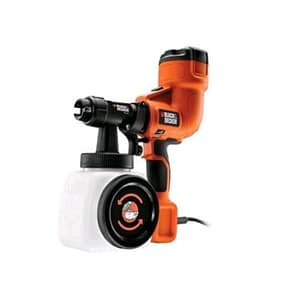 Black & decker hvlp200-qs pistola a spruzzo hvpl compatta 400w doppio coperchio capacita` 1.2lt viscosita` 120 din/sec viscosimetro incluso colore arancione/nero