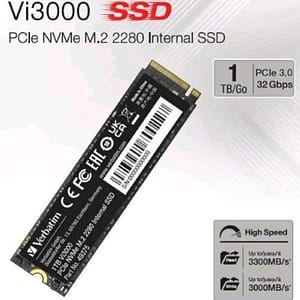 Verbatim vi3000 ssd 1.000gb m.2 nvme pcie gen 3.0 x 4 lettura 3.300 mb/s-scrittura 3.000 mb/s