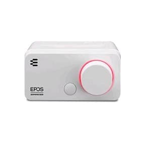 Epos sennheiser gsx 300 – scheda audio esterna per pc – scheda audio stereo e surround 7.1 ad alta risoluzione – manopola del volume led, pulsante smart personalizzabile snow edition