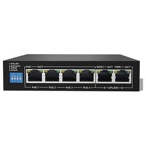 Link switch di rete 6 porte con 4 porte 10-100 poe e 2 porte uplink 10-100