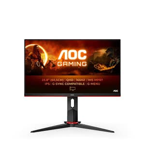 Aoc g2 q24g2a/bk gaming 23.8 led ips quad hd 16:9 165hz 1ms contrasto 1.000:1 nvidia g-sync hdmi displayport altoparlanti incorporati nero rosso