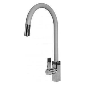 Elleci mmkrap79 rain plus miscelatore monocomando con canna girevole e doccetta estraibile aluminium 79