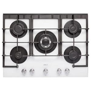 Elleci pkcq70296cs linea quadro piano cottura a gas 5 zone 1 tripla corona centrale griglie in ghisa 70 cm bianco assoluto