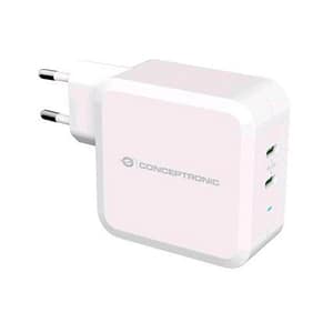 Conceptronic althea08w caricabatterie gan 2 porte usb-c pd da 100w bianco