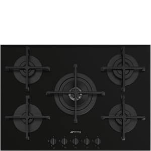 Smeg piano cottura incasso gas 5 zone filo 70/75cm nero pv275b