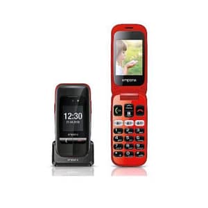 Emporia one senior phone 2g 2.4 tasti grandi sos 3 tasti scelta rapida fotocamera nero/rosso