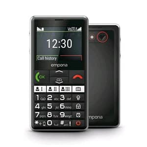 Emporia pure-lte 2.31128mb ram 64mb fotocamera 2mp torcia tasto emergemnza tasti grandi ip54 4g lte italia black