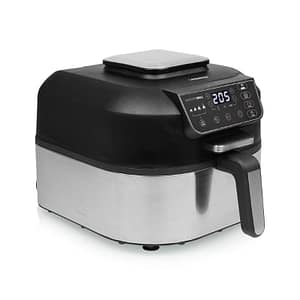 Princess 182092 grill aerofryer – friggitrice ad aria 5,6 l, 1760 w, grill integrato, display digitale, tecnologia di circolazione dell`aria calda, nero-inox