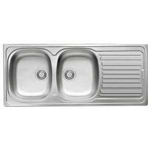 Elleci lio500sacdx osaka 500 lavello inox gocciolatoio sinistro 2 vasche 116 cm satinato cartone