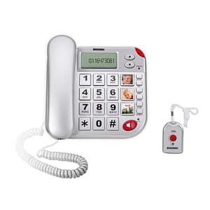 Brondi super bravo plus telefono analogico con telecomando sos argento