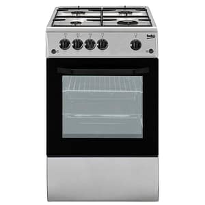Beko css42014fs cucina a gas forno elettrico con grill 4 fuochi capacita` 54 litri classe energetica a 50 cm silver