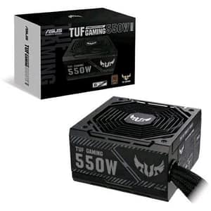 Asus tuf gaming 550w alimentatore bronze con certificazione military grade, pcb rinforzato, ventola axial tech, tecnologia 0db, cavi sleevati, 6 anni di garanzia