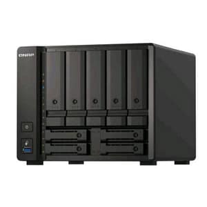 Qnap ts-h973ax-8g nas chassis tower amd ryzen v1500b 2.2ghz ram 8gb-5+4 bay hdd/ssd 2.5/3.5-3xrj-45-s.o. quts hero black
