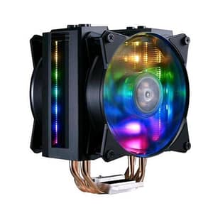 Cooler master ma410m rgb sistema di raffreddamento cpu – effetto ologramma argb, 4 tubi di calore cdc 2.0 con rilevamento termico, air glide armor e ventole push-pull