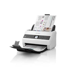 Epson workforce ds-730n scanner documenti display lcd 1.44 a4 600×600 dpi ready scan led scansione in rete stand-alone bianco grigio