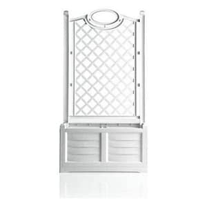 Bama fioriera separe` con spalliera bianca 80×42,5x150h ideale per separare e abbellire i tuoi spazi esterni