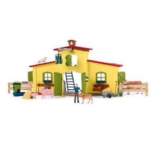 Schleich farm world playset grande stalla con animali e accessori
