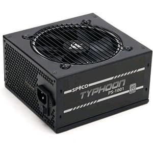 Spyco typhoon ps-1001 psu gaming alimentatore 1.000 w 80 plus platimun full modular atx ventola super silent porta pcie 5.0 nero