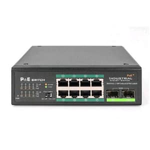 Digitus switch industriale 8 porte gigabit poe+ switch con 2 x sfp uplink ieee802.3af/at din rail intervallo di velocita esteso