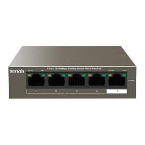 Tenda tef1105p-4-63w poe switch ethernet 5-port 10-100 mbps cassa in metallo