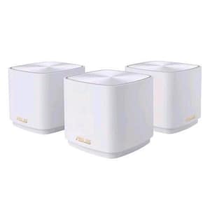 Asus zenwifi xd4 plus (w-3-pk) router mesh da interno dual-band wi-fi 6 ip statico 3 pz. white