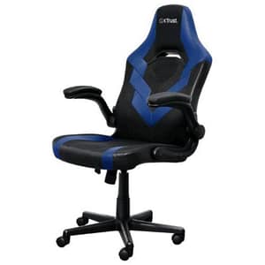 Trust gxt703 riye gaming chair sedia gaming con braccioli ribaltabili max 150 kg blue/nero