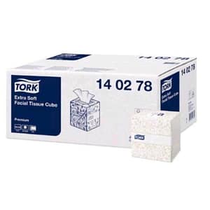Tork veline viso extra soft cube in fibra 100 fogli 2 veli 20×21 cm bianco conf 30 pz.