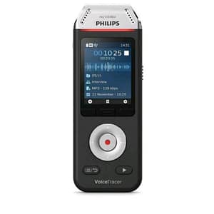 Philips voicetracer dvt2110 registratore audio 8gb per interviste e note vocali stereo mp3 e pcm display a colori batteria al litio