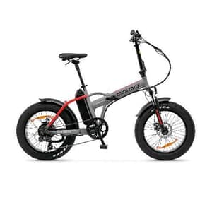 Argento mini max bici elettrica pieghevole 250w ruote da 20 x 4 velocita` 25 km/h autonomia 30/70 km freni a disco grigio