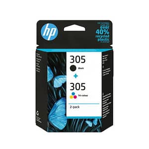 Hp 305 2-pack tri-color-black original ink cartridge cartuccia d`inchiostro 2 pezzi originale resa standard nero ciano-magenta-giallo
