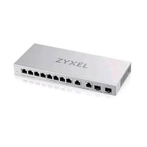 Zyxel xgs1010-12-zz0102f switch di rete non gestito 8 porte lan rj-45 full duplex 10/100/1.000 mbps + 2 porte 2.500 mbps + 2 slot sfp+ grigio