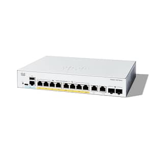 Cisco catalyst 1200-8p-e-2g switch gestito l3 – 8 x 10/100/1000 (poe+) + 2 x combo gigabit sfp/rj-45 -poe+ (67 w) montabile su rack bianco
