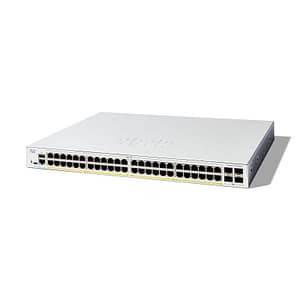 Cisco catalyst 1300-48p-4x switch gestito l3 – 48 x 10/100/1000 (poe+) + 4 x 10 gigabit sfp+ poe+ (375 w) montabile su rack