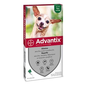 Elanco Advantix Spot-On 0-4Kg per Cani Contenuto 4 pipette da 0,4 ml