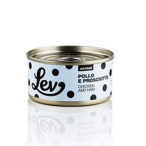 Lev al Pollo e Prosciutto in Lattina per Gatti Peso Confezione 70 g – KIT 6x