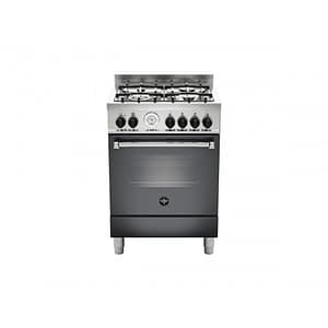 Bertazzoni La Germania AMN664ENET Cucina Gas 4 Fornelli con Forno Elettrico da 60 cm Nero#CONSEGNA IN 3 SETTIMANE##CONSEGNA IN 3 SETTIMANE#