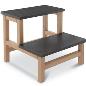 Predellino in legno a 2 gradini cm40xP:41,5xH:36 cm per lettini medici