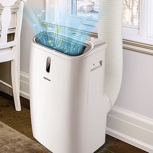 Costway Aria condizionata 14000 BT 5 in 1 con telecomando, Condizionatore con 3 velocità e controllo con App Bianco