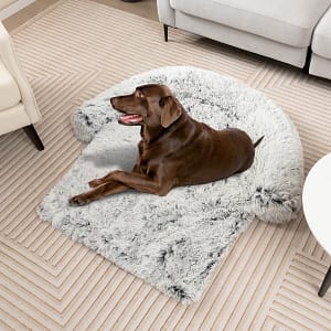 Costway Cuccia per cani in peluche con fondo antiscivolo copertura rimovibile e lavabile, Letto per cani Grigio 120x115x18cm