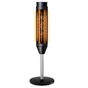 Costway Calorifero a torre in ceramica 1500 W/1000 W con telecomando, Radiatore portatile con termostato regolabile, Nero