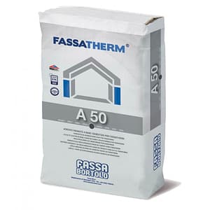 Collante-Rasante Fassa A50 a base cementizia grigio e bianco (Sacco da 25 Kg)