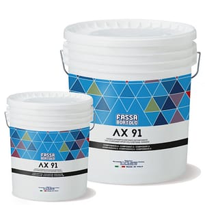 Adesivo Fassa AX91 bicomponente poliuretanico grigio (Secchio A 9 Kg + Secchio B 1 Kg)