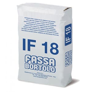 Intonaco di finitura Fassa IF18 a base di calce e cemento bianco per interni (Sacco da 25 kg)
