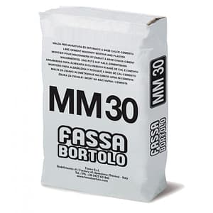 Malta cementizia Fassa MM30 per muratura (Sacco da 25 Kg e 5 sacchi da 5 Kg)