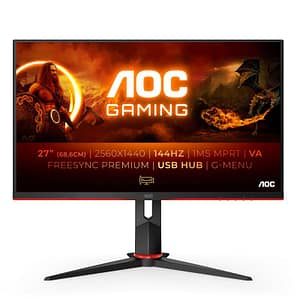 Aoc q27g2u 27 quad hd led va formato 16:9 contrasto 3.000:1 2xhdmi 1xdisplay port 4xusb colore nero garanzia italia