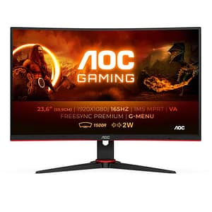 Aoc monitor 23.6“ led va curvo gaming c24g2ae – bk 1920×1080 fullhd tempo di risposta 1 ms frequenza di aggiornamento 165 (hz)