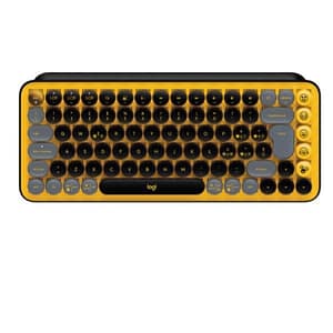 Logitech pop keys tastiera meccanica wireless con tasti emoji personalizzabili layout italiano nero grigio giallo