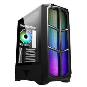 Itek vertibra y210 case middle tower gaming atx micro atx mini-itx pannello laterale in vetro temperato 2xusb 3.0 1x12cm ventola argb black
