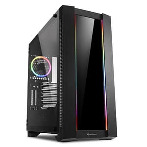 Sharkoon elite shark ca200g case atx rgb controller rgb 8 entrate pannello laterale in vetro temperato nero